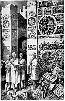 Fa_Hien_at_the_ruins_of_Ashoka_palace